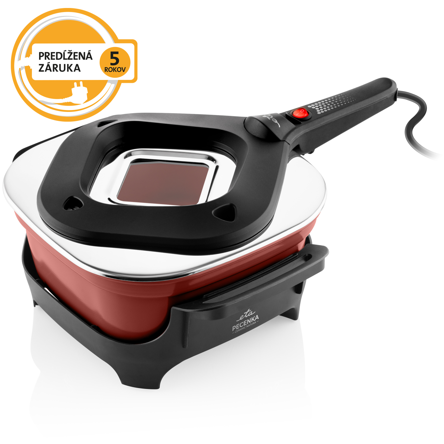 Elektrický hrniec na pečenie ETA Pečenka Ceramic Natura 0133 900053 červený