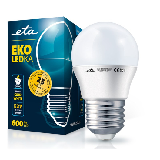 ETA EKO LEDka mini globe 7W, E27, studená bílá