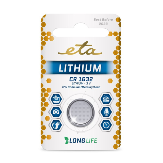 Batéria lítiová ETA PREMIUM CR1632, blister 1ks - obrázek č. 1