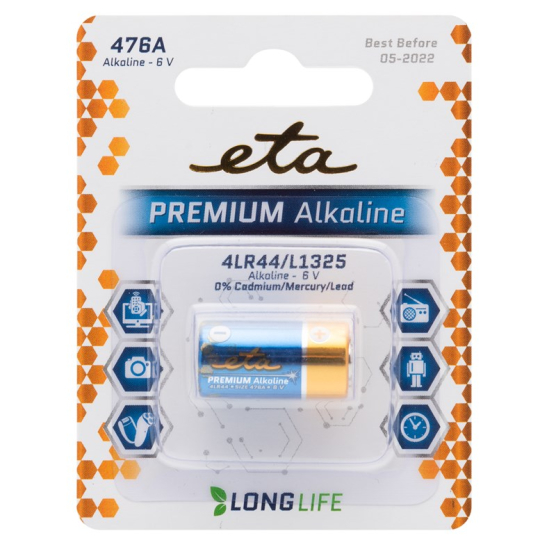 Batéria alkalická ETA PREMIUM 476A, blister 1ks - obrázek č. 1
