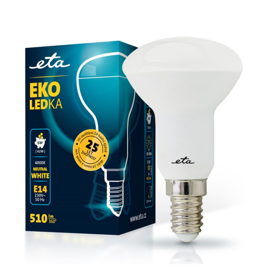LED žiarovka ETA EKO LEDka reflektor 6W, E14, neutrálna biela - obrázek č. 1
