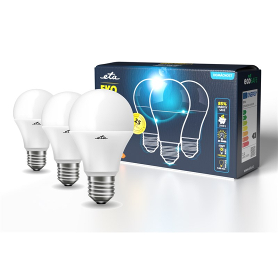 LED žiarovka ETA EKO LEDka klasik 11W, E27, teplá biela, 3ks - obrázek č. 1