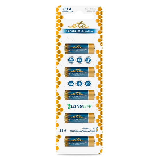 Batéria alkalická ETA PREMIUM ALKALINE 12V, blister 5ks - obrázek č. 1