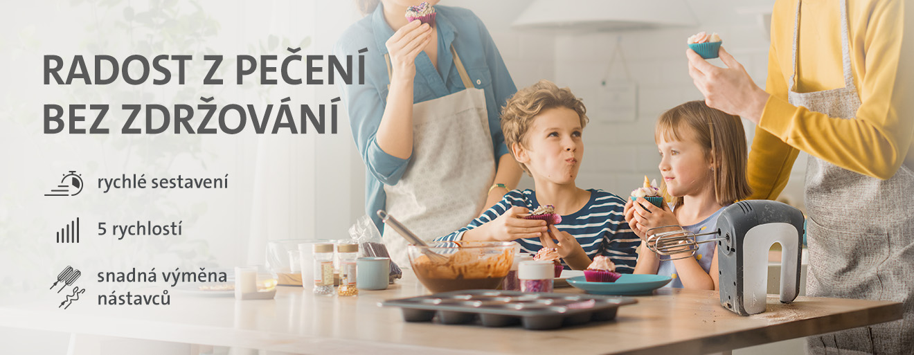 Ruční šlehač ETA Crema III, radost z pečení, 5 nástavců, rychlé sestavení