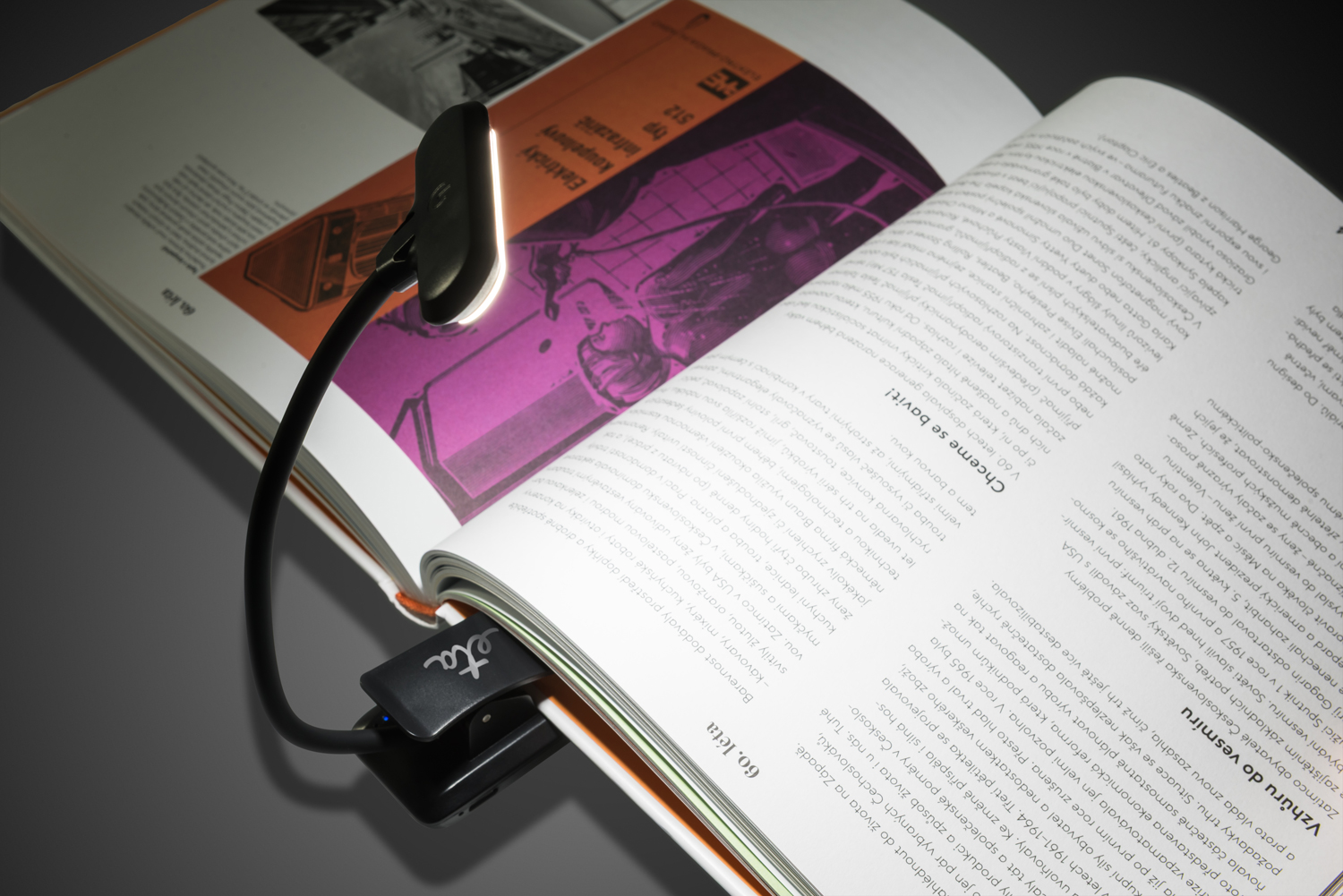 Stolná lampa ETA 089490000 s klipom, nabíjacia, stmievateľná čierna