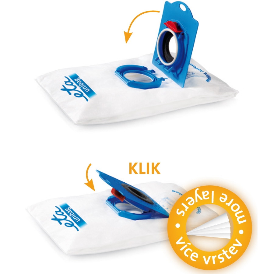 Vrecká pre vysávače ETA UNIBAG štartovací set č. 7 9900 68060 - 1 x adaptér + 2 x vrecko 3 l biely/modrý