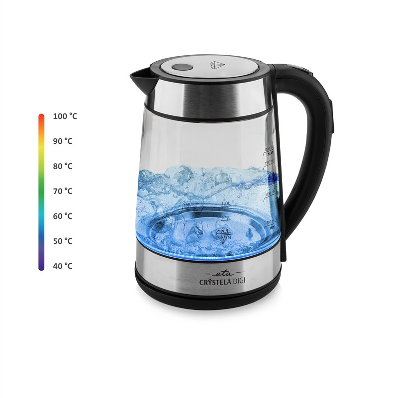 Rýchlovarná kanvica ETA Crystela Digi 715390000 čierna/sklo