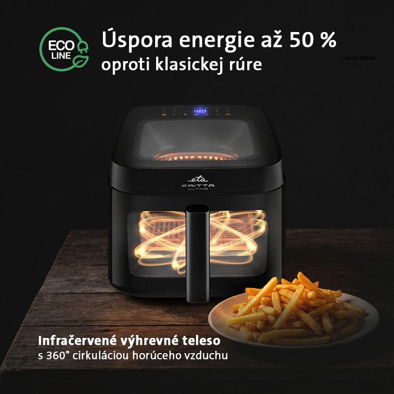 Fritéza teplovzdušná ETA Fritta Ultima 7168 90000 čierna