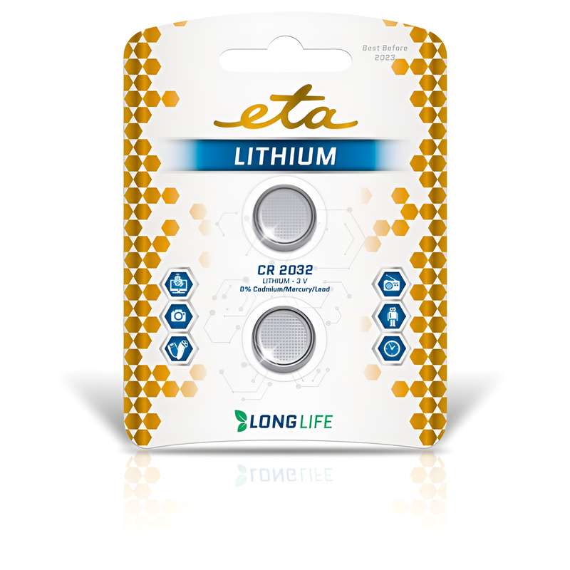 Batéria lítiová ETA PREMIUM CR2032, blister 2ks