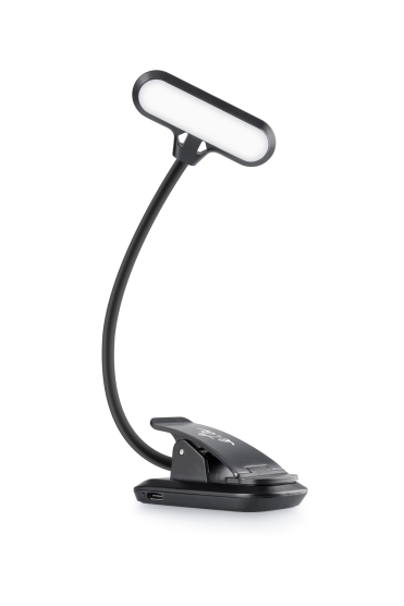 Stolná lampa ETA 089490000 s klipom, nabíjacia, stmievateľná čierna