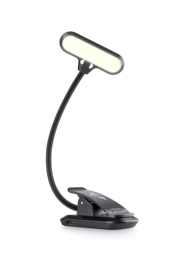 Stolná lampa ETA 089490000 s klipom, nabíjacia, stmievateľná čierna