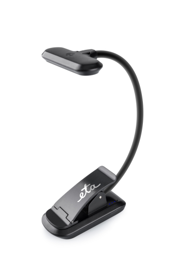 Stolná lampa ETA 089490000 s klipom, nabíjacia, stmievateľná čierna