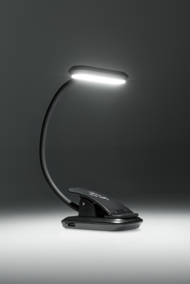 Stolná lampa ETA 089490000 s klipom, nabíjacia, stmievateľná čierna