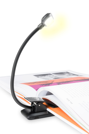 Stolná lampa ETA 089490000 s klipom, nabíjacia, stmievateľná čierna