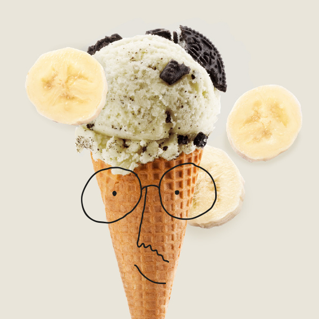 Banánová zmrzlina se sušenkami