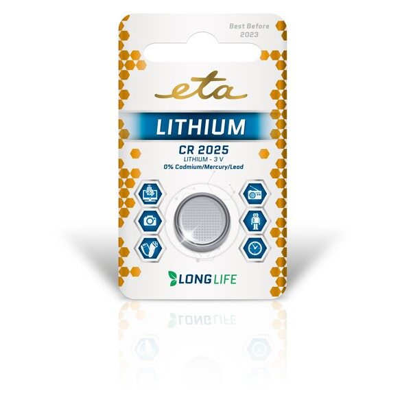 Batéria lítiová ETA PREMIUM CR2025, blister 1 ks