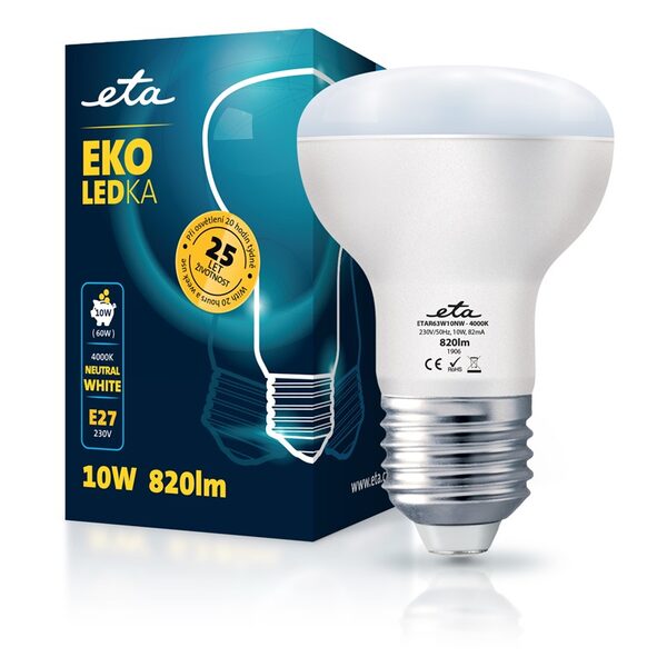LED žiarovka ETA EKO LEDka reflektor 10W, E27, neutrálna biela (R63W10NW)