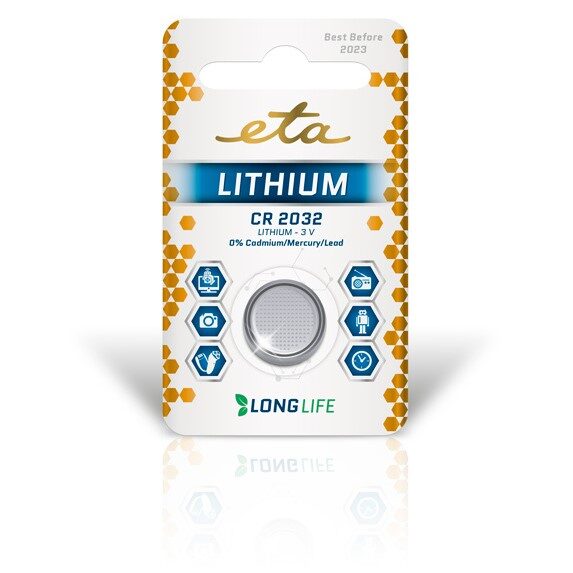 Batéria lítiová ETA PREMIUM CR2032, blister 1 ks