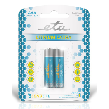 Batéria lítiová ETA PREMIUM AAA, FR03, blistr 2ks