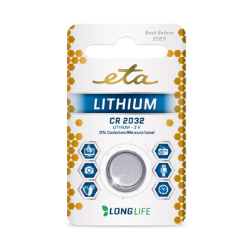 Batéria lítiová ETA PREMIUM CR2032, blister 1ks