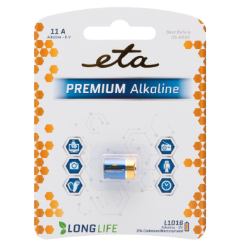 Batéria alkalická ETA PREMIUM 11A, blister 1ks