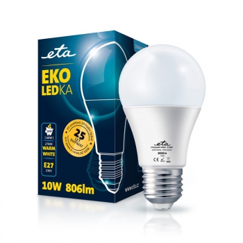 LED žiarovka ETA EKO LEDka klasik 10W, E27, teplá biela