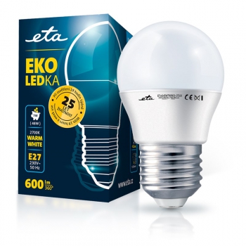 LED žiarovka ETA EKO LEDka mini globe 7W, E27, teplá bílá