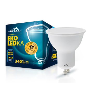 LED žiarovka ETA EKO LEDka bodová 4W, GU10, neutrální bílá