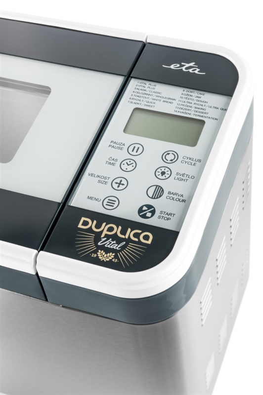 Domáca pekáreň ETA Duplica Vital Plus 2147 90020 sivá/nerez