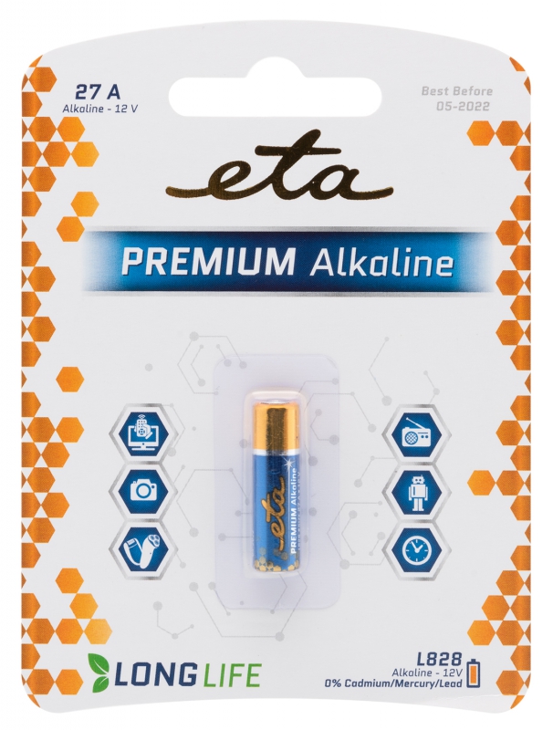 Batéria alkalická ETA PREMIUM 27A, blister 1ks