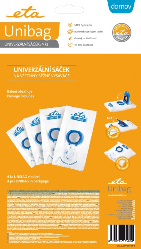 Vrecká pre vysávače ETA UNIBAG 9900 68000 biely/modrý