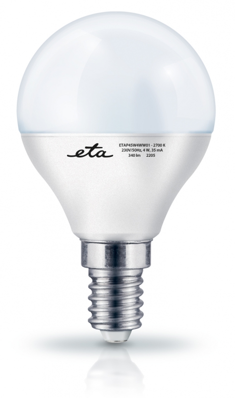 LED žiarovka ETA EKO LEDka mini globe 4W, E14, teplá bílá