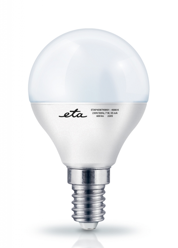 LED žiarovka ETA EKO LEDka mini globe 7W, E14, neutrální bílá