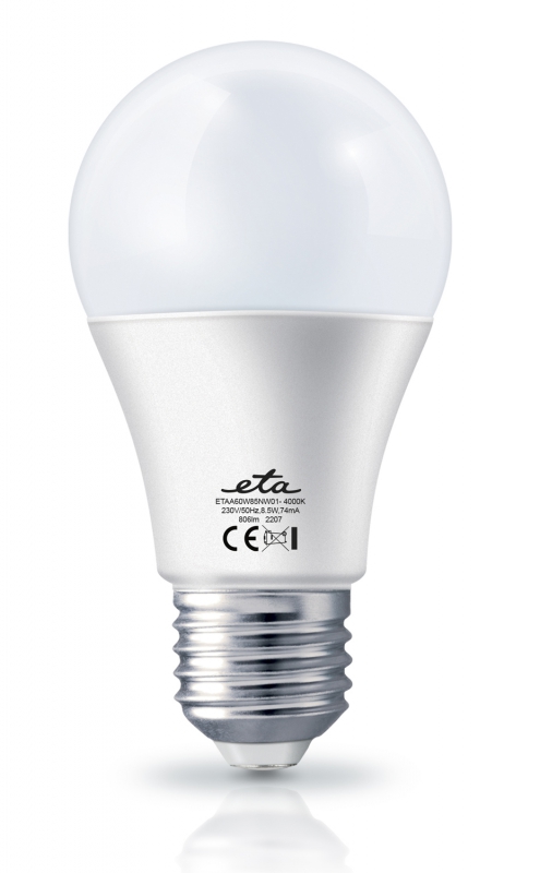 LED žiarovka ETA EKO LEDka klasik 8,5W, E27, neutrální bílá
