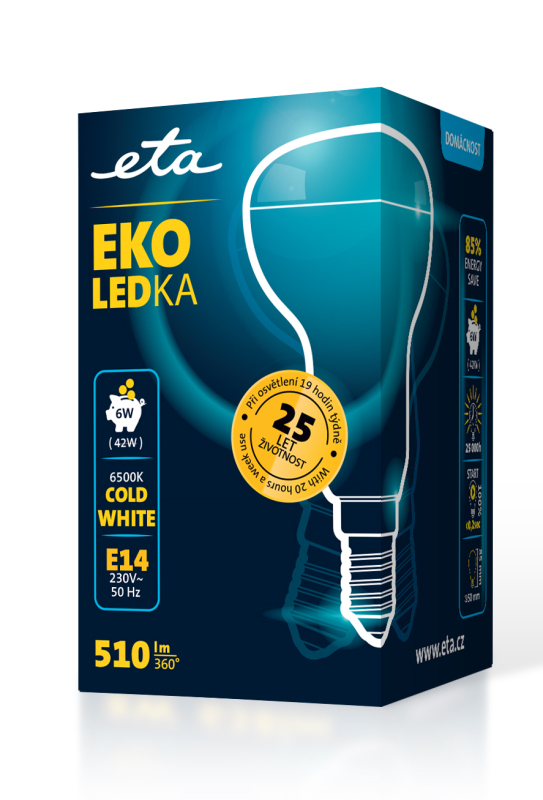 LED žiarovka ETA EKO LEDka reflektor 6W, E14, studená bílá