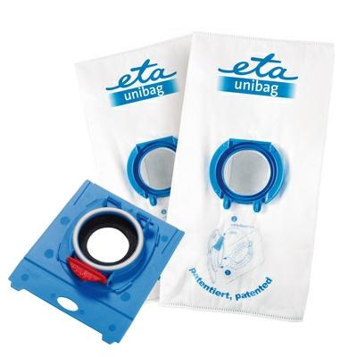 Vrecká pre vysávače ETA UNIBAG štartovací set č. 3 9900 68040  - 1 x adaptér + 2 x vrecko 3 l biely/modrý